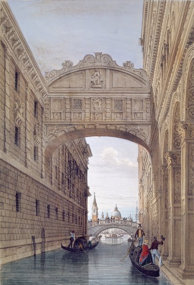 The Bridge of Sighs, Venice, engraved by Lefevre by Giovanni Pividor
